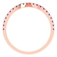 thumbnail image 5 of 0.1725 ctw Wedding Band for Women - 14K Rose Gold Natural Amethyst Stackable Eternity Ring, 5 of 6