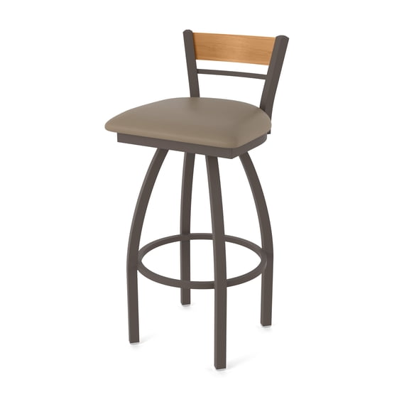 881 Revelle 25" Swivel Counter Stool with Bronze Finish, Medium Back and Canter Earth Seat