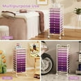 thumbnail image 6 of Costway 10 Drawer Rolling Storage Cart Scrapbook Paper Office School Organizer Purple, 6 of 10