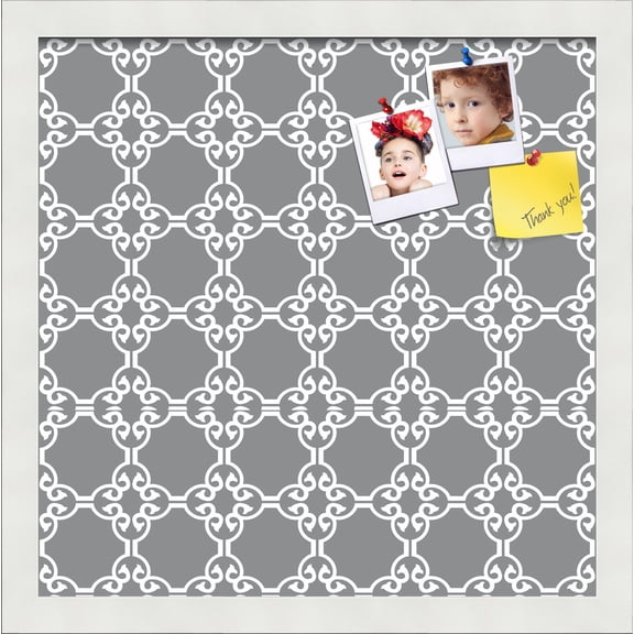 PinPix ArtToFrames 13x13 Custom Cork Bulletin Board    Poster Board Has a Fabric Style Canvas Finish, Framed in Satin White Frame (PinPix-231)