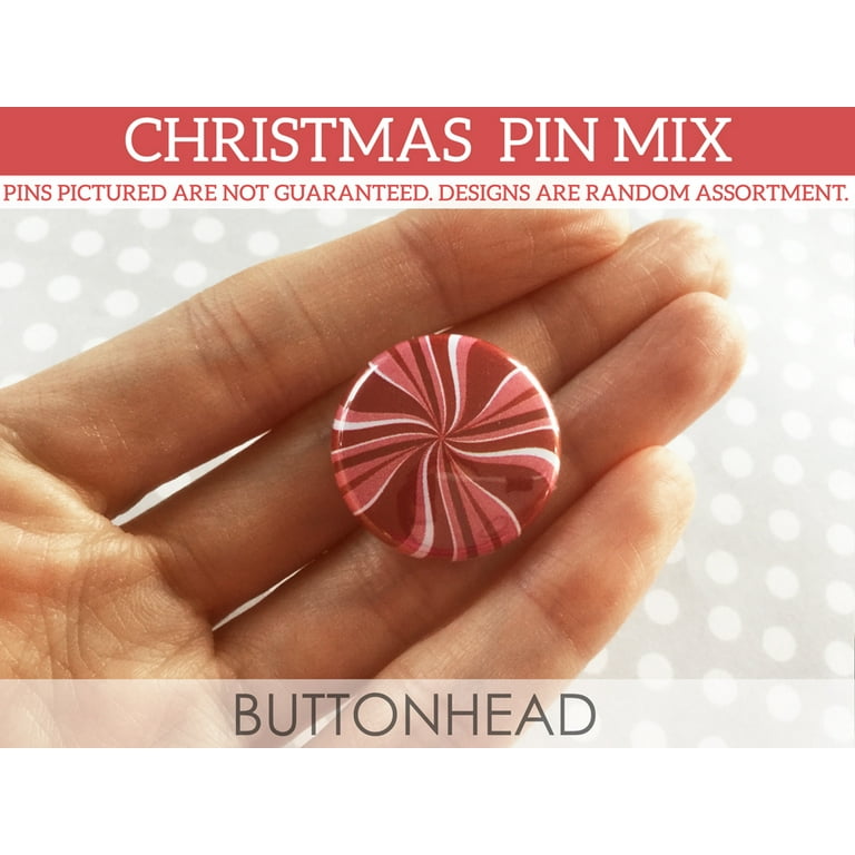 Random Christmas Buttons Pins - Small Christmas Party Gifts for Coworkers,  Favors, Decor, Decorations, Stockings - Set of 50 Mini