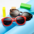 thumbnail image 3 of Wutalume Kids Sunglasses with Resin and PC Materials, Thick Round Frame UV Protection Sun Glasses for kids, Durable and Cute Eyewear for Outdoor Play and Travel,Red, 3 of 4