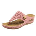 thumbnail image 3 of Willtoo Orthopedic Sandals for Women 2025 Wide Width Wedge Flip Flops, Arch Support for Beach Resort Pink 9.5 Wide, 3 of 7
