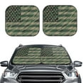 thumbnail image 6 of Lsque Jungle Green Camo USA Flag 2 PCS Windshield Sun Shade | CarFoldable Window Covers | Car Accessories Reflect UV for Universal Cars SUV Truck | Large, 6 of 7