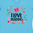 thumbnail image 4 of Inktastic Book Lover I Love Reading Women's V-Neck T-Shirt, 4 of 5