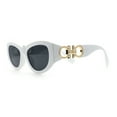 thumbnail image 6 of Womens Crop Mod Cat Eye Luxury Fashion Plastic Sunglasses White - Black, 6 of 8