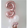 thumbnail image 2 of Rose Gold (Number 3) Foil Balloon 34 Inch Decorative Balloon Birthday Decoration, 2 of 5