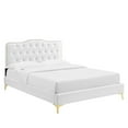 thumbnail image 2 of Modway Amber Performance Velvet Queen Platform Bed in White, 2 of 10