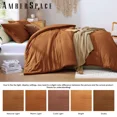 thumbnail image 3 of Amberspace Prewashed fabric 3-piece Bed in a Bag Comforter Set with Sheets,Burnt Orange,Queen, 3 of 8