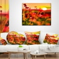 thumbnail image 4 of Designart Summer Sunset with Red Poppies - Landscape Printed Throw Pillow - 12x20, 4 of 5