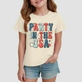 thumbnail image 2 of Povozer 4th of July Shirts Teens Kids Shirt for Girls 4th of July Shirts American Flag Tshirt Patriotic Top Tee Independence Day Outfit Girl for 7-8 Years,Beige, 2 of 4