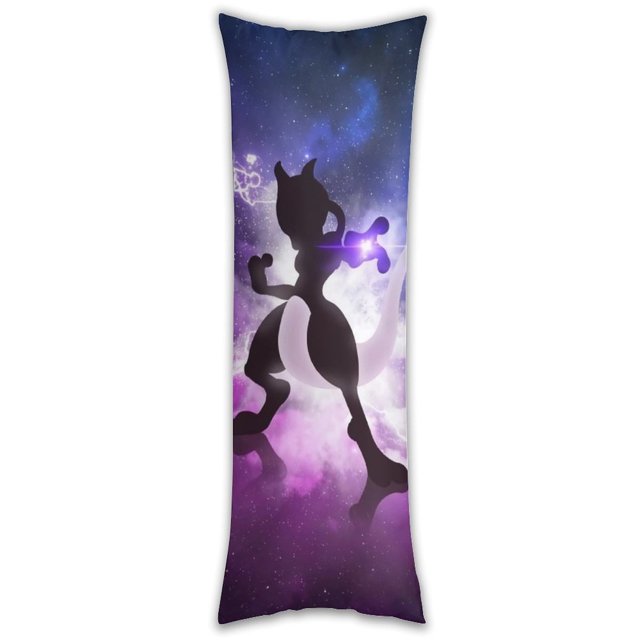 Funda de almohada Mewtwo de cuerpo entero, funda de almohada larga, almohada de compañero de juegos para niños, cojín de sofá, muebles para el hogar, decoraciones de cama de 20" x 54"