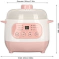 thumbnail image 2 of Slow Cooker, 200W 1L Small Slow Cooker with Ceramic Inner Pot, Adjustable Temperature and Time, Mini Automatic Electric Pot, Ceramic Soup Porridge Cooker, 2 of 5