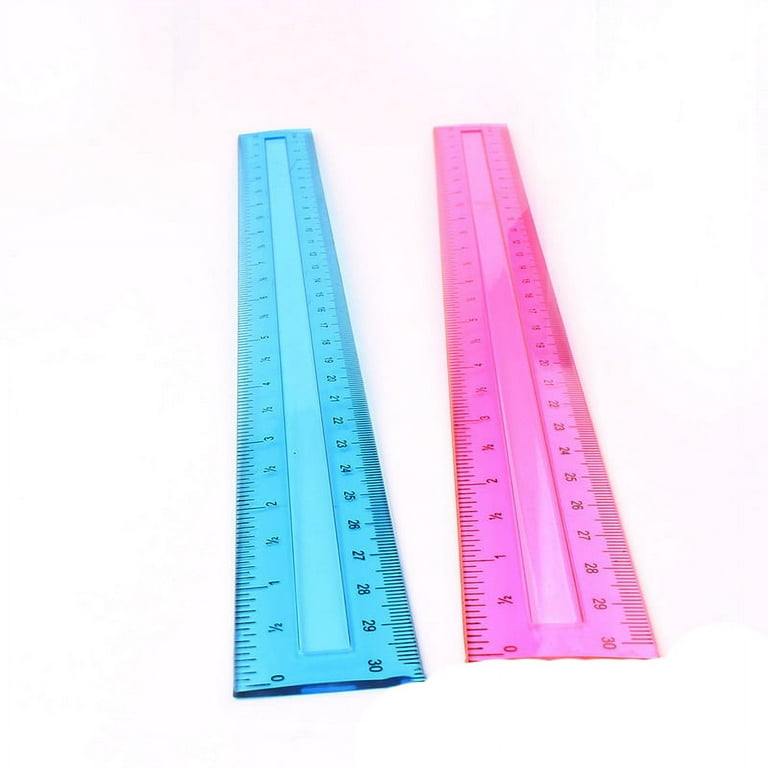 Safe-T Ruler for Kids Math, Rainbow Plastic Rulers, Flat 12 in. Flexible  Rulers