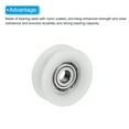 thumbnail image 4 of Uxcell Nylon U Groove Pulley Wheel 5x25x9mm Bearing Guide Track Sliding Conveyor Roller, White, 4 Pack, 4 of 5