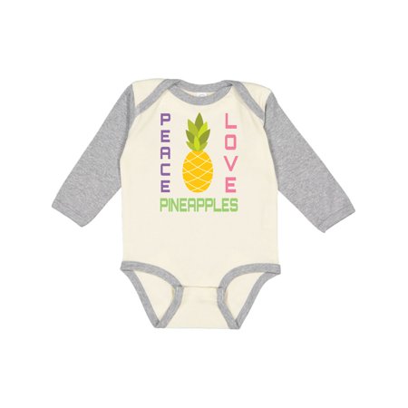 

Inktastic Peace Love Pineapples Gift Baby Girl Long Sleeve Bodysuit
