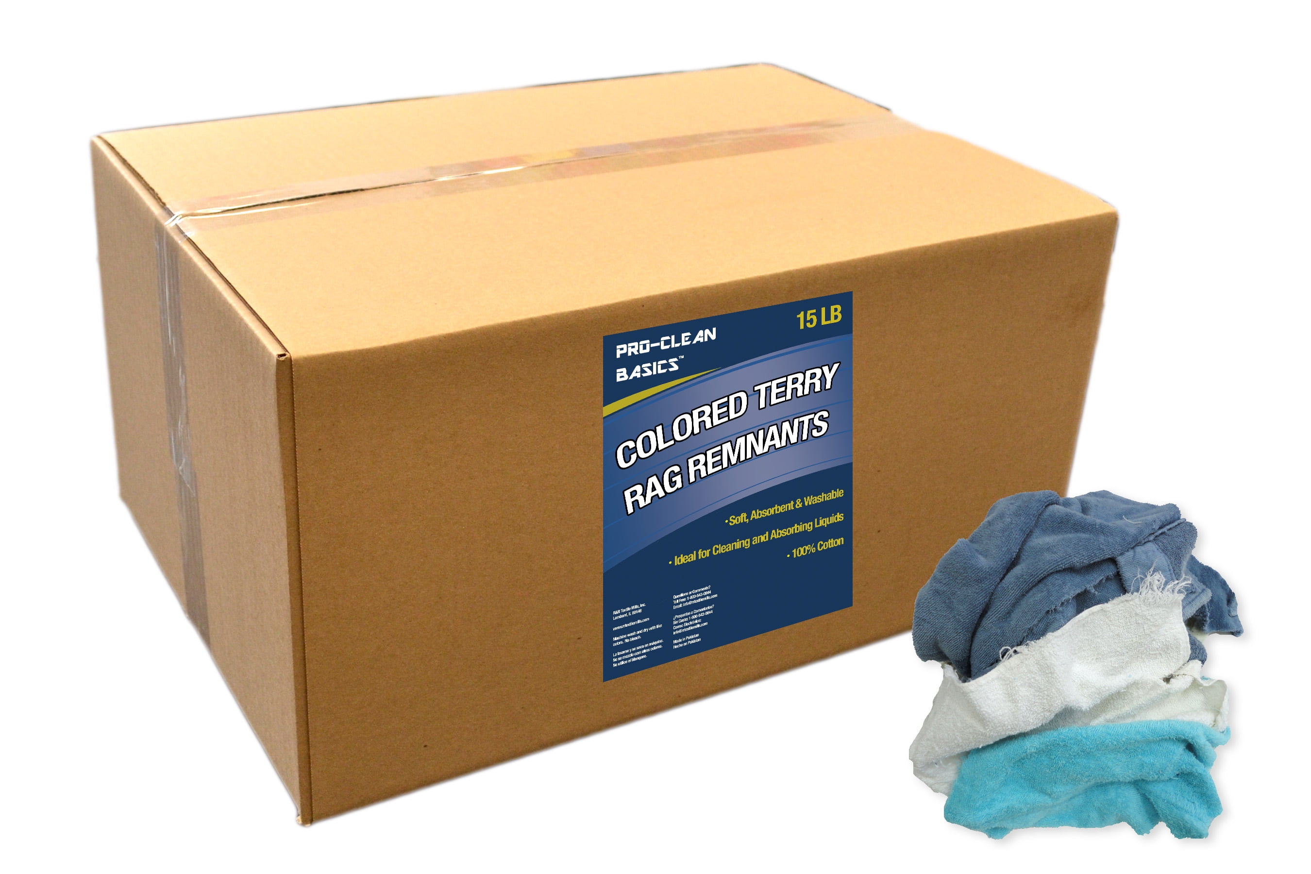 ProClean Basics Colored Terry Cloth Remnants, 15lb. box