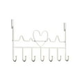 thumbnail image 2 of Meggemo No Drill Over the Door Hook Rack 7 Hooks Heart Design Hanger for Coats Hats Bags Keys Entryway Bedroom Tidy Space Saving Accessory, 2 of 6