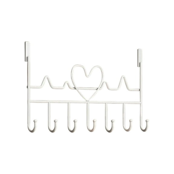 Mauxuk Sturdy Metal Door Hooks - Over Door Hanger Organizer with U-Shaped Hooks for Bedroom Kitchen Bathroom - Heavy Duty Rustproof Coat Rack - 16.14x8.66 Inches