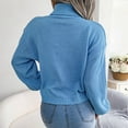 thumbnail image 5 of Gibobby Suéter de punto delgado de lana de cachemira con cuello alto para mujer, suéter de punto para mujer(Azul,G), 5 of 5