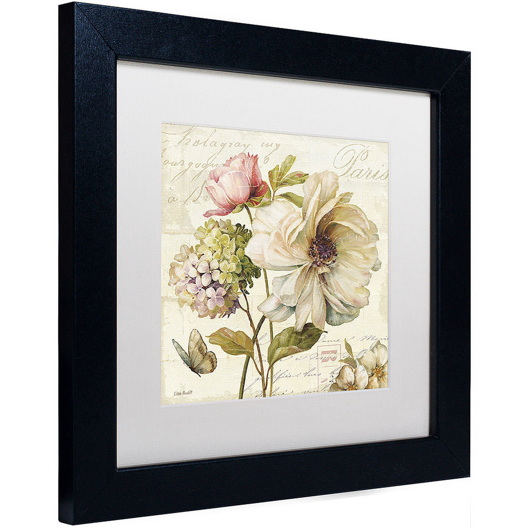 Trademark Fine Art "Marche de Fleurs VI" Canvas Art by Lisa Audit, White Matte, Black Frame