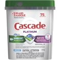 thumbnail image 1 of Cascade Platinum ActionPacs Détergent pour Lave-Vaisselle Parfum Frais 75 Unités, 1 of 3