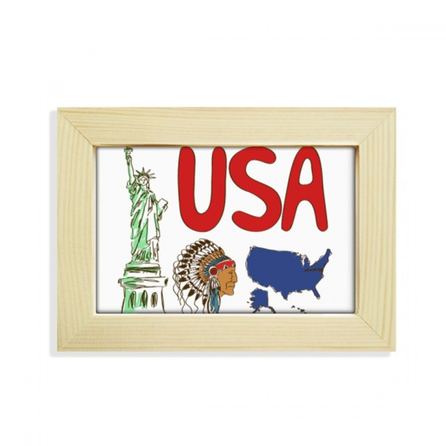 America National symbol Landmark Pattern Desktop Decorate Photo Frame Picture Art Painting 5x7 inch