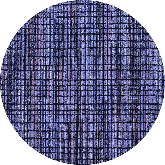 Ahgly Company Machine Washable Indoor Round Abstract Blue Modern Area Rugs, 5' Round