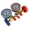 thumbnail image 3 of Gauge Refrigerant Gauge 3 Way Air Conditioning Diagnostic Manifold Gauge Set with 1/4in Thread Hose for R134A R12 R22 R502, 3 of 7