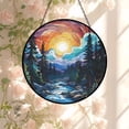 thumbnail image 7 of Mountain Sunset Landscape Stained Glass Suncatcher,creative Decorative Gift,elegant Window Hanging,home Decor,cure Gift,mother's Day Gift, 7 of 7