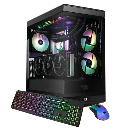 iBUYPOWER Y40 PRO Black Gaming PC Desktop Computer AMD Ryzen 9 9900X CPU, NVIDIA GeForce RTX 5080 16GB GPU, 32GB DDR5 RGB RAM, 2TB NVMe SSD, Windows 11 Home, Keyboard, Mouse - Black Y40BA9N5801