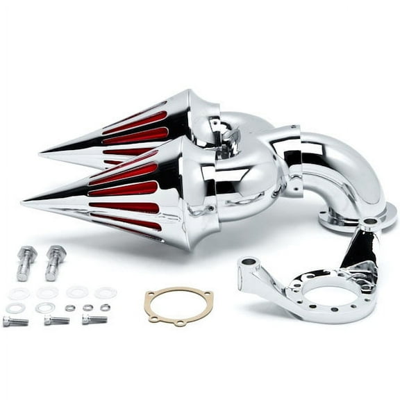 Krator Chrome Dual Spike Intake Air Cleaner Filter Kit Compatible with Harley-Davidson V-Rod Custom Applications
