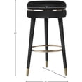 thumbnail image 2 of Tabouret de bar pivotant en velours corail, 2 of 15