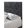 thumbnail image 4 of Contemporary Home Living Velvet Tufted Faux Jewel Upholstered Queen Panel Bed - 83" - Black, 4 of 6