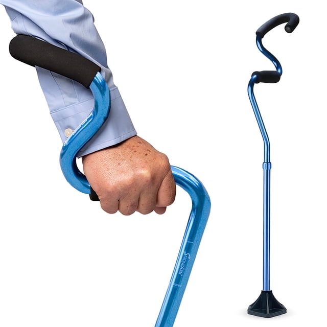 Bastón StrongArm Comfort + Bastón para caminar ligero, ajustable y autónomo + Estabiliza la muñeca y proporciona soporte y estabilidad adicionales + Agarre ergonómico en el antebrazo + Bastones para h