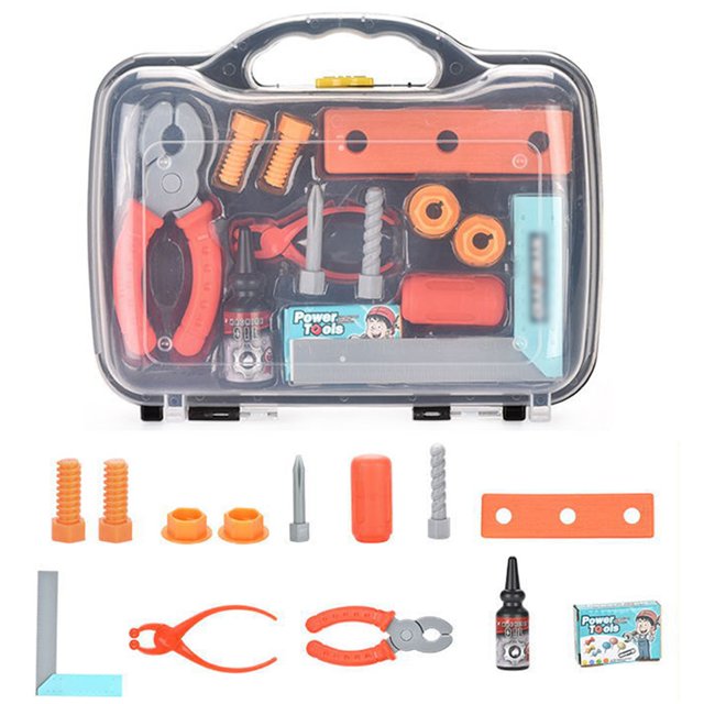 Kids Tool Set Educational: Simulated Mixed Drill Tool Toy Set Pretend Play Tools