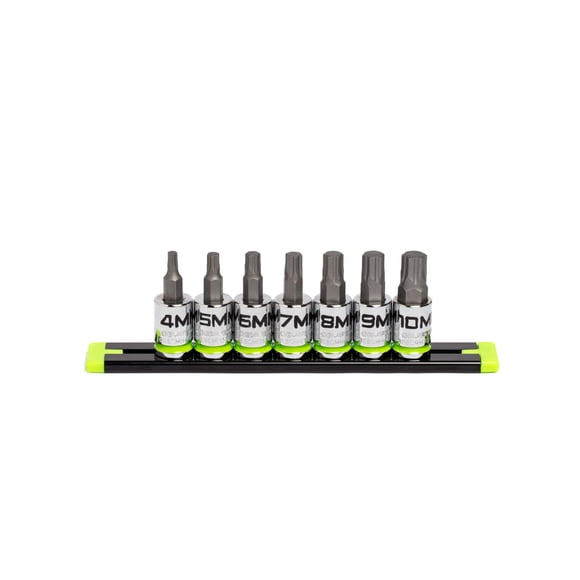 GRIPEDGE Ensemble de Douilles Hexagonales / 7 Pcs - Moteur 3/8 Pieds' Court Métrique RPT Ensemble de Pilotes Hexagonaux / Tailles 4MM - 10MM / en Acier S2 / Inclut Aluminium Premium