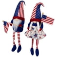 thumbnail image 3 of Northlight Stars and Stripes Patriotic Gnomes with Dangling Legs - 21.25" - Set of 2, 3 of 5