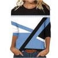 thumbnail image 5 of Hvyesh Women Plus Size Shirts Loose Fit 3/4 Sleeve Tunic Tops Trendy Geometric Print Three Quarter Length T-Shirt Blouse, 5 of 5