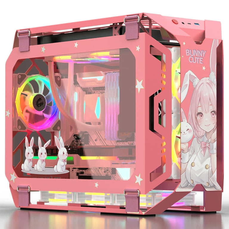 TGDGAMER Pink/Matte Case, ITX Case, High Airflow Micro