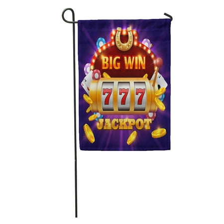 KDAGR Gambling Big Win 777 Lottery Casino Slot Machine Jackpot Garden Flag Decorative Flag House Banner 12x18