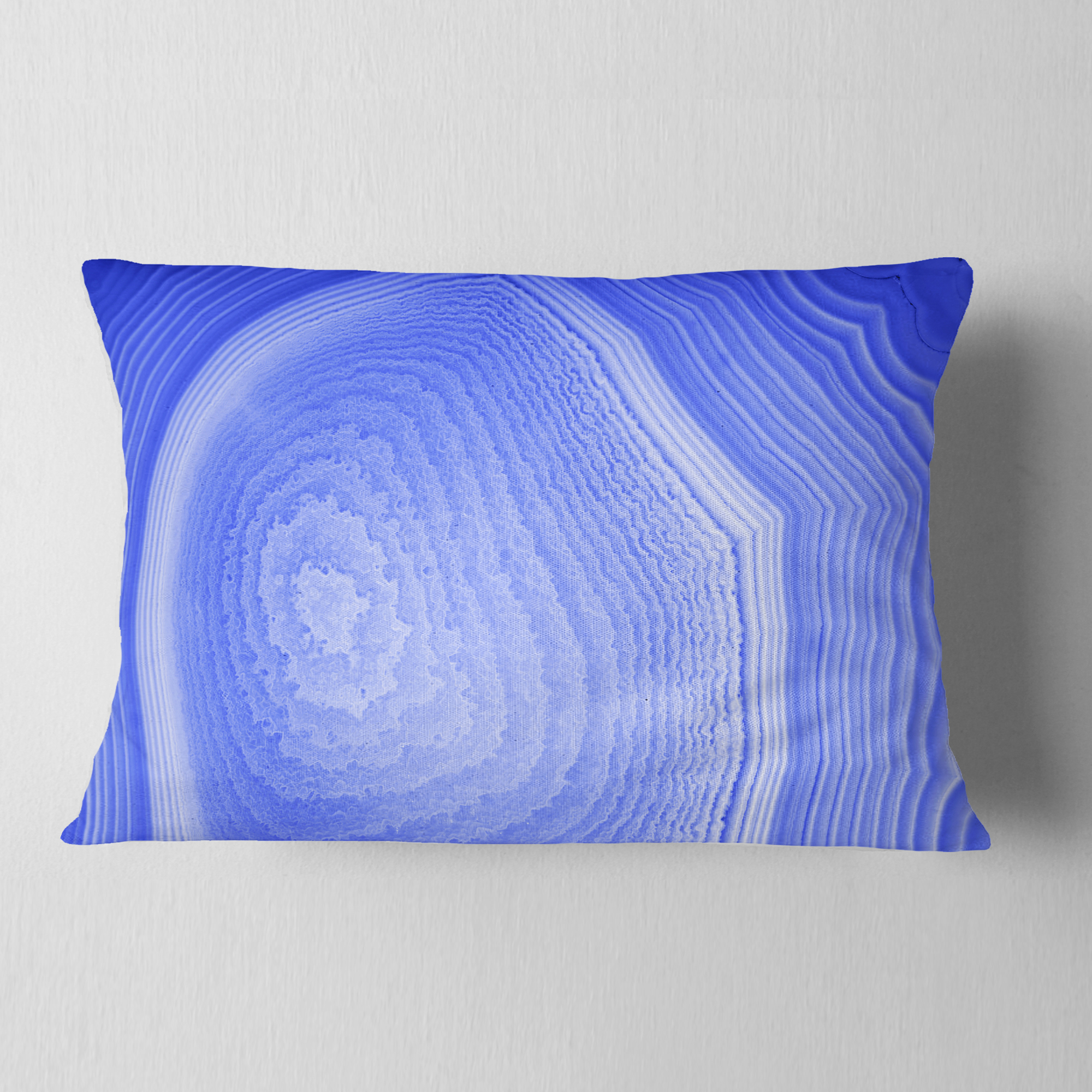 Designart Dark Blue Agate Structure - Abstract Throw Pillow - 12x20