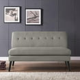 thumbnail image 5 of HL Home Furnishings Armless Loveseat in Dove Grey Linen with Espresso Legs, 5 of 12
