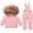 Pink, variant on Kids Snow Suits Toddler Girl Winter Hooded Puffer Jacket & Snow Bib Pants Waterproof Windproof Overalls Hooded Puffer Snow Bib Toddler Snow Suit