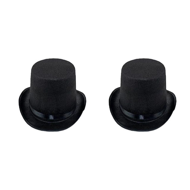 Jumpingount Sombrero de copa, accesorio de Cosplay, suministros para fiestas de adultos, tela no tejida resistente al desgaste, disfraz de Negro/Adulto/Alto 2piezas