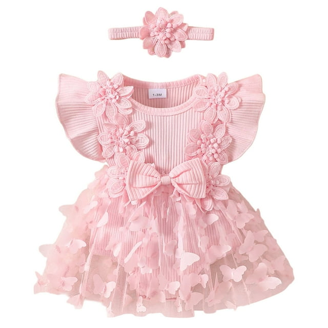 WEIYLL Boys Jumpsuit Mesh Ribbed Butterfly Applique Knit Summer Fly Short Sleeve Red Kids Clothing for 1-3 Months