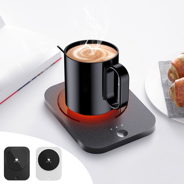 Fiudx Calentador de Tazas de Café, Control de Temperatura Ajustable, Apagado Automático, Diseño Resistente Al Agua, Uso En Oficina y Hogar, Mantiene Las Bebidas Calientes, Regalo Perfecto para Los Am