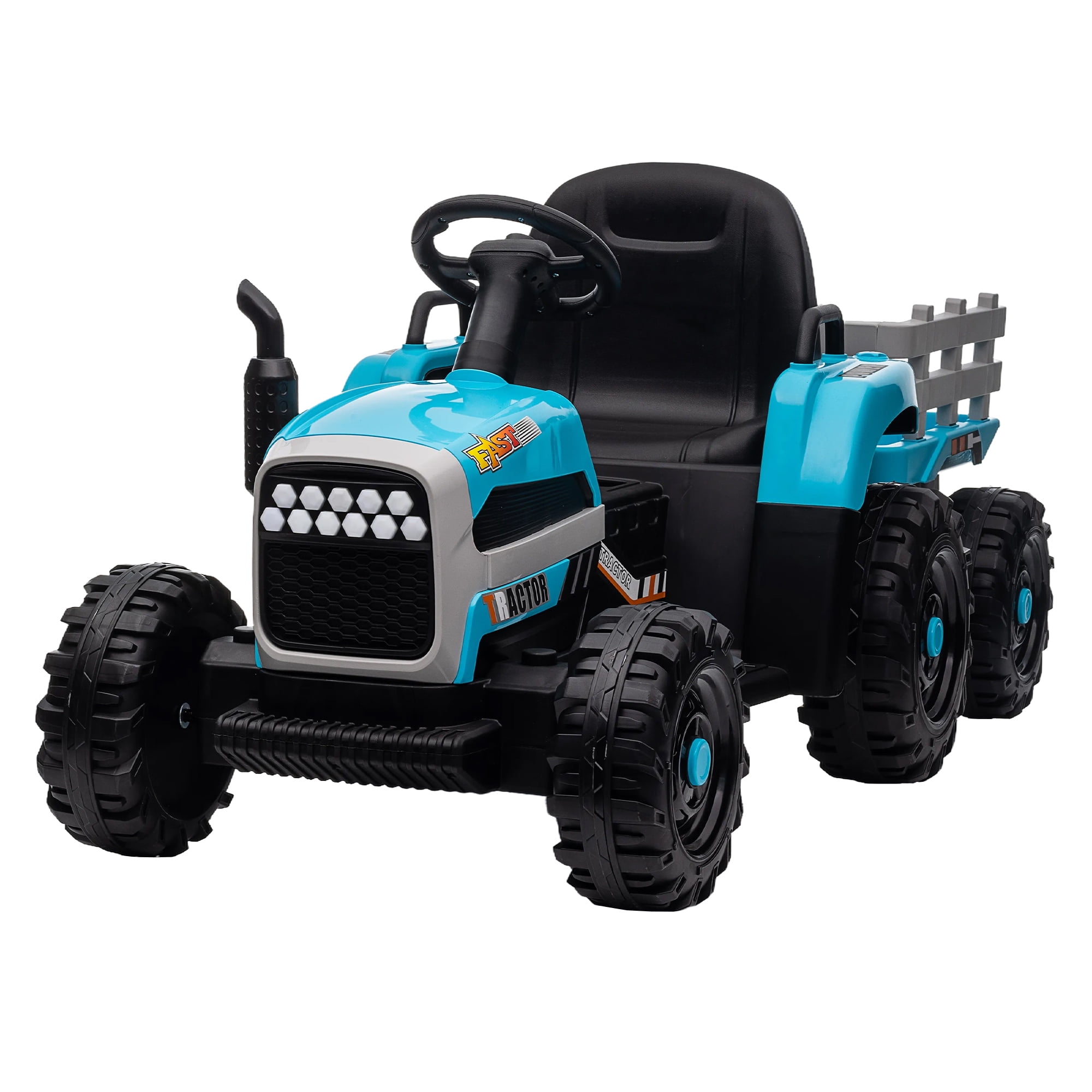 Resenkos Electric Tractor, 12V Battery Powered Electric Tractor Toy with Remote Control, 3-Gear-Shift, Blue Resenkos Electric Tractor, 12V Battery Powered Electric Tractor Toy with Remote Control, 3-Gear-Shift, Blue