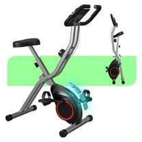 Lightweight 33LB Foldable Exercise Bike for Small Apartments, Stationary Bikes for Home Workout, Indoor Portable Cycling Bike with 16-Level Magnetic Resistance, 260LBS Capacity, 5.5 LBS Flywheel