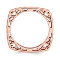 thumbnail image 2 of Sterling Silver Stackable Expressions Polished Pink-plate Square Ring Size 6, 2 of 3